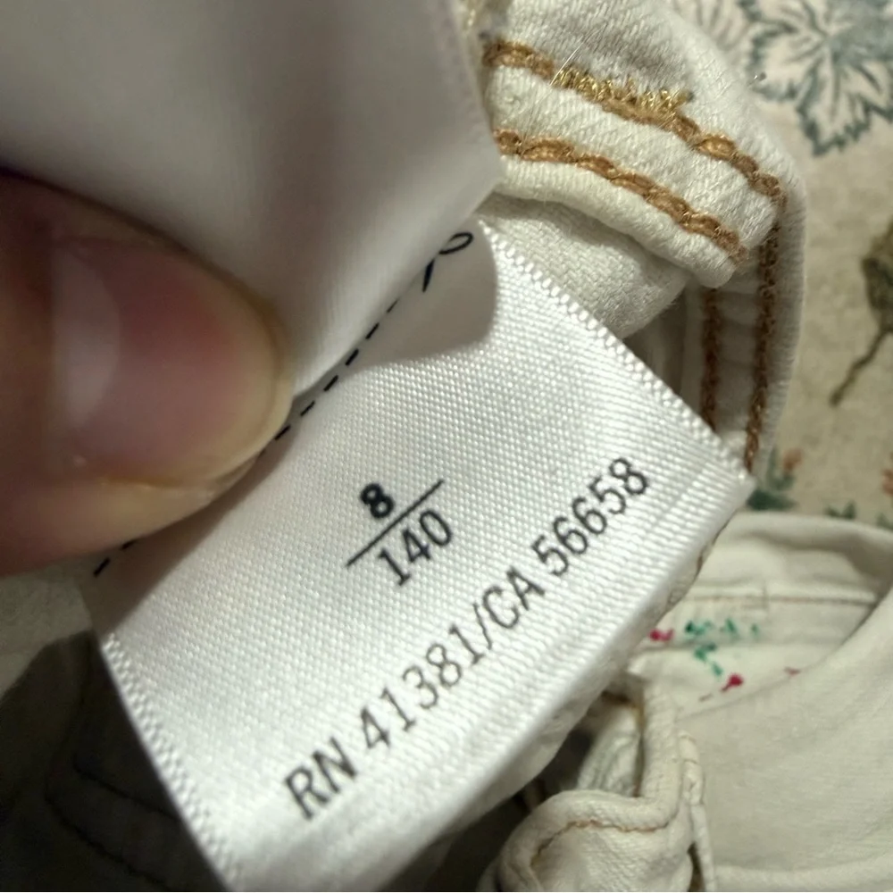 Polo Ralph Lauren the Astor slim boyfriend girls jeans white paint splatter 8